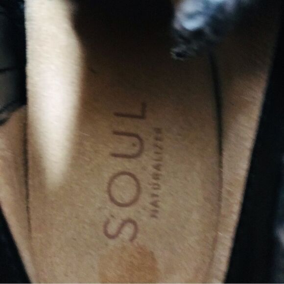 SOUL Naturalizer Atlas Black Leather Wedge Ankle Boot Bootie Lace Up‎ Size 8 New - Picture 10 of 12
